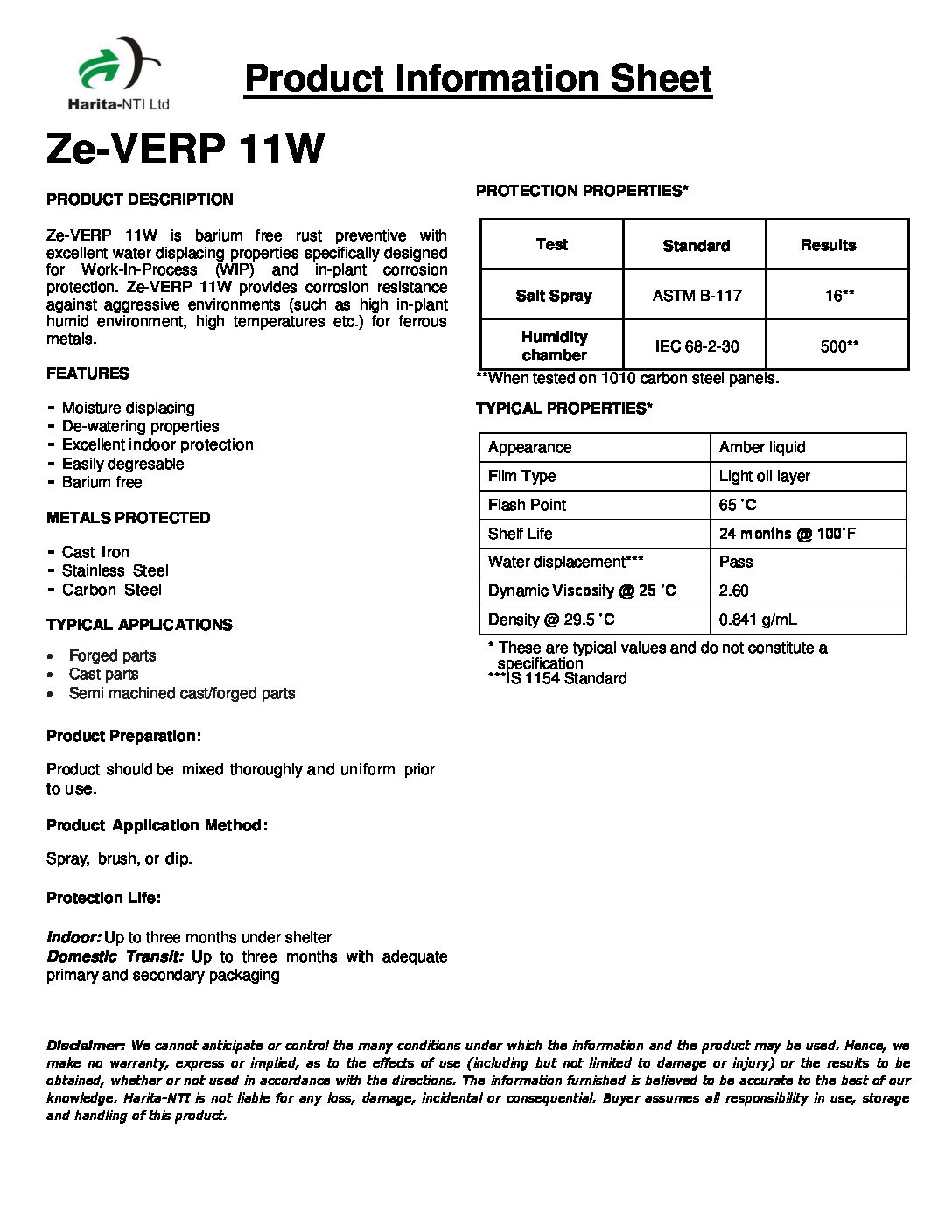 Ze-VERP 11W Rust Preventive